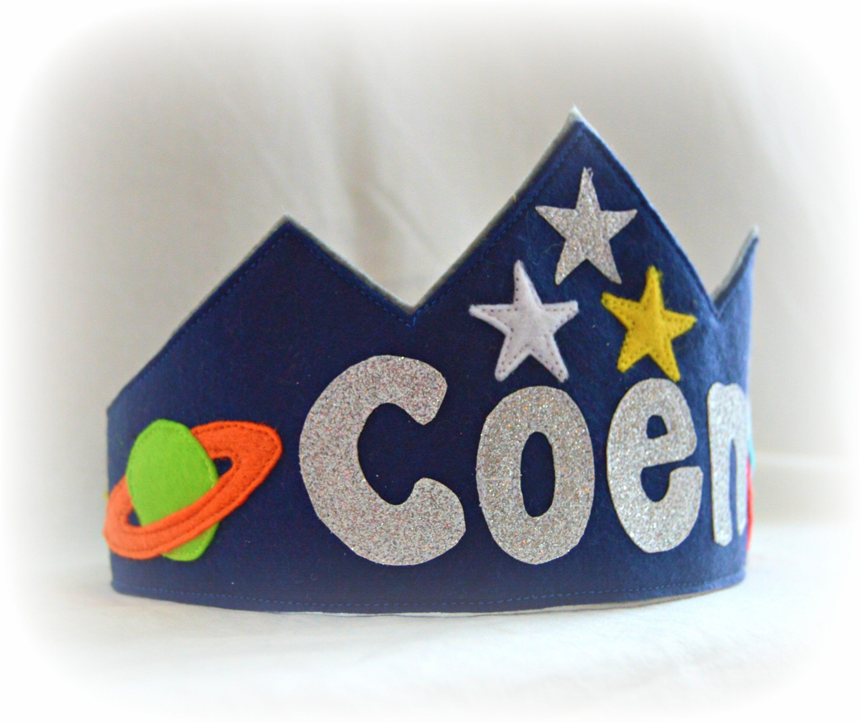 Personalised 'Rocket to the moon' birthday crown
