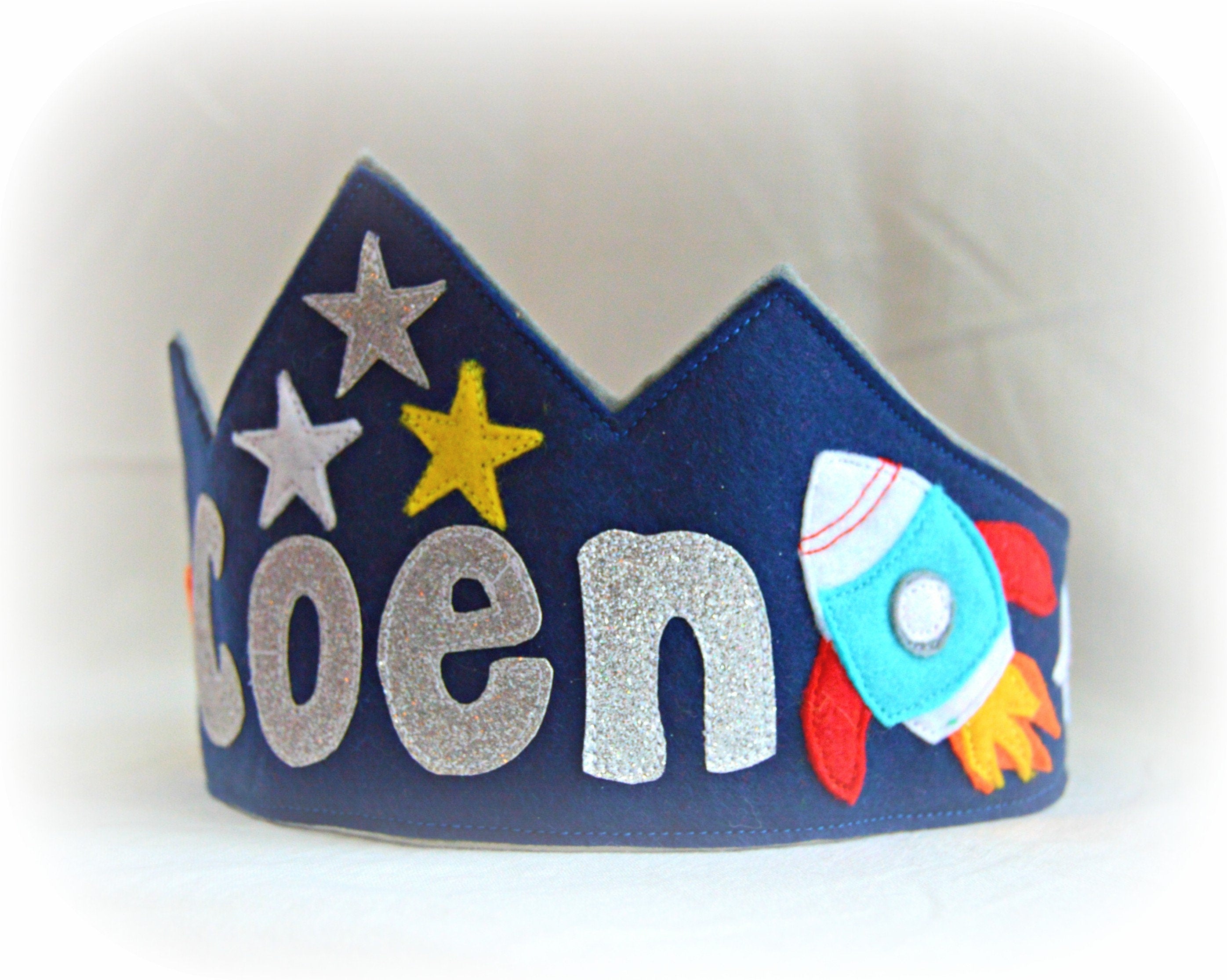 Personalised 'Rocket to the moon' birthday crown