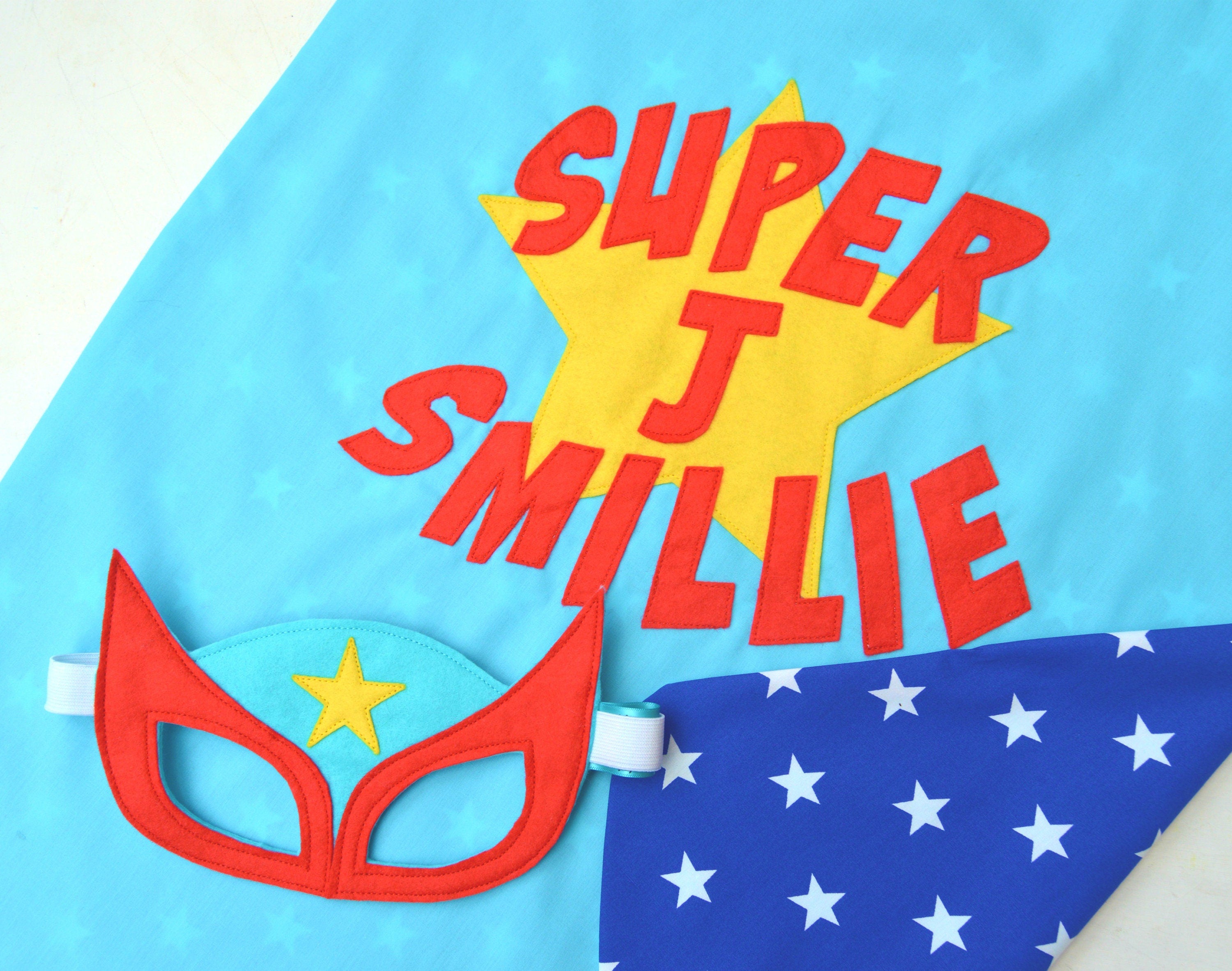 Personalised 'Sonny' superhero cape and mask set
