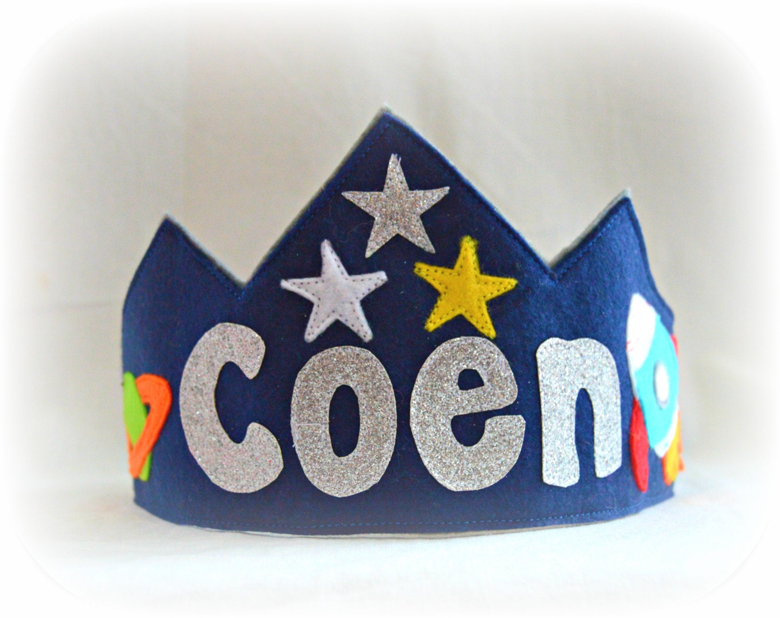 Personalised 'Rocket to the moon' birthday crown