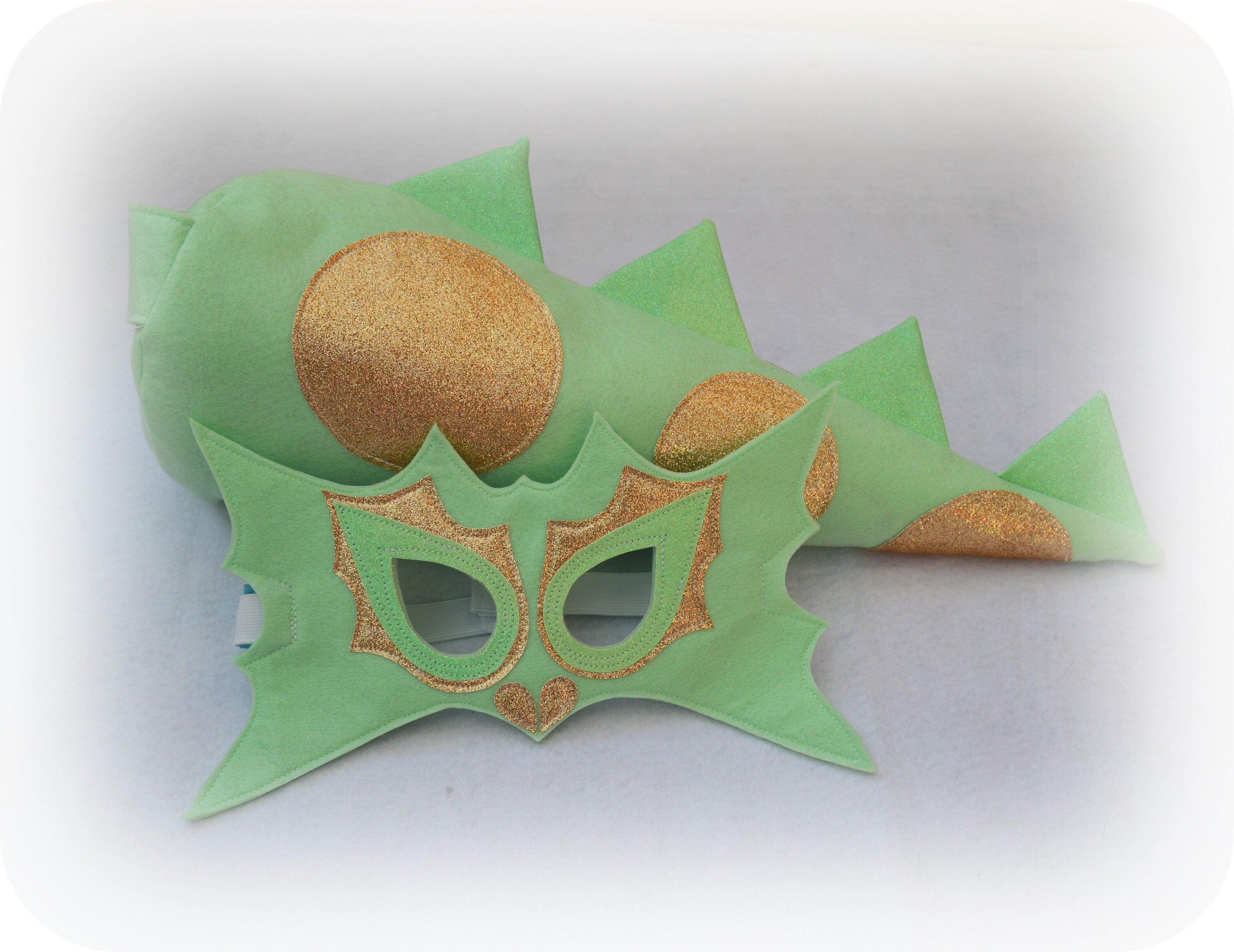 Glitter felt 'Sprig' dragon dress up wings, tail and mask