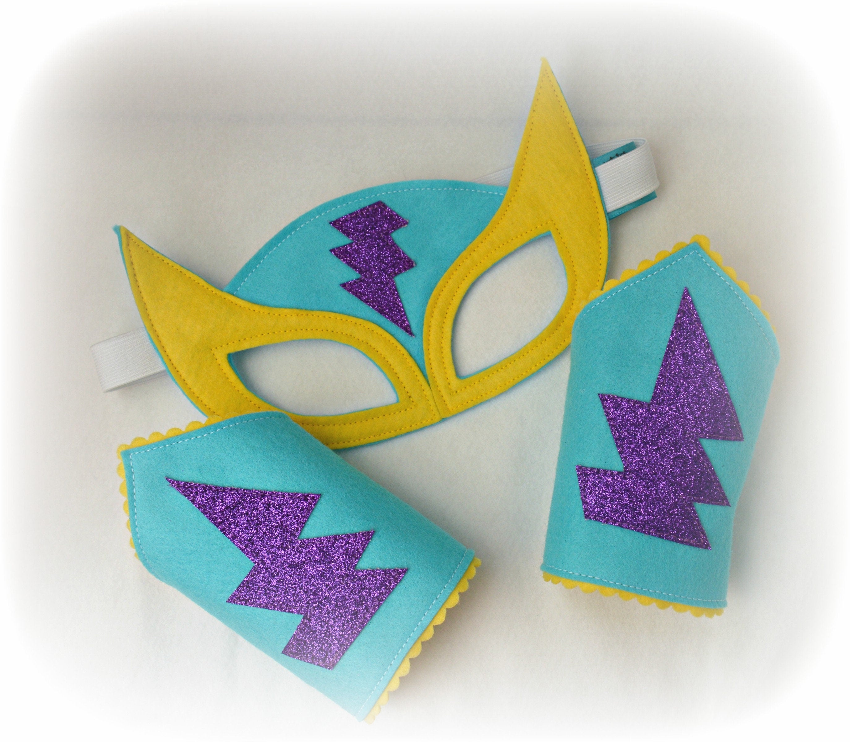 Personalised 'Zinger' superhero set cape, mask and cuffs